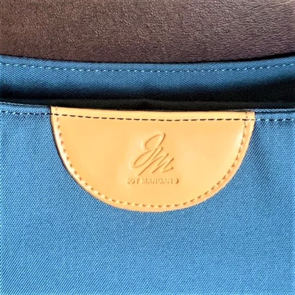 JOY MANGANO Teal/Tan Trim Bucket Shoulder Handbag - Picture 3 of 10